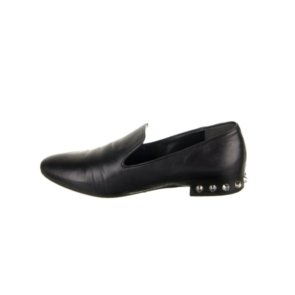 Balenciaga leather studded accents loafers